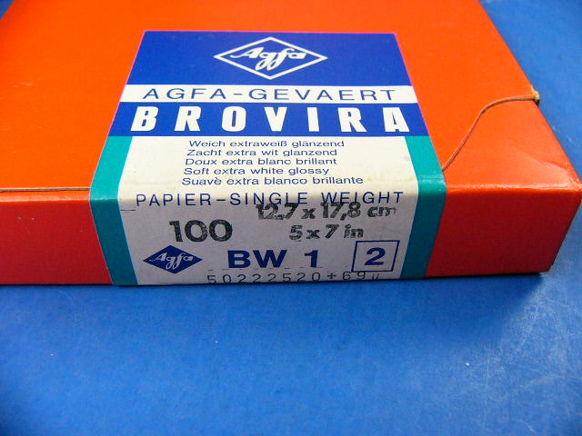 Agfa brovira velocidad BW310PE 1 De Colección papel fotográfico 25 Hojas 5x7” Suave Blanco Brillante 